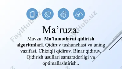 ma’lumotlarni qidirish algoritmlari — PPTX
