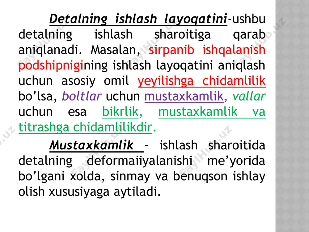 detallarning ishlash layoqati va uni ta’minlash - Page 5