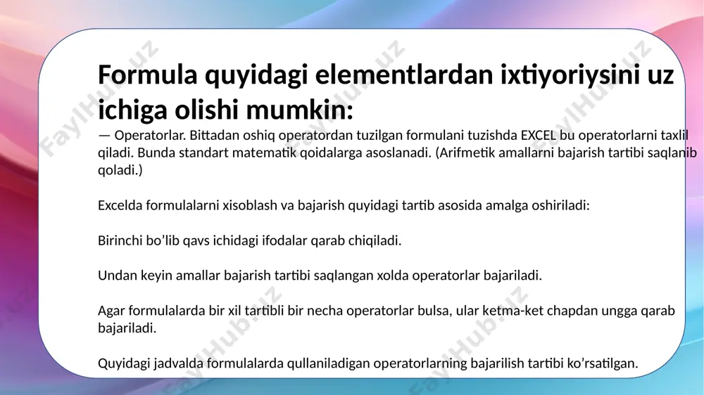 excelda formula va funksiyalar bilan ishlash - Page 5