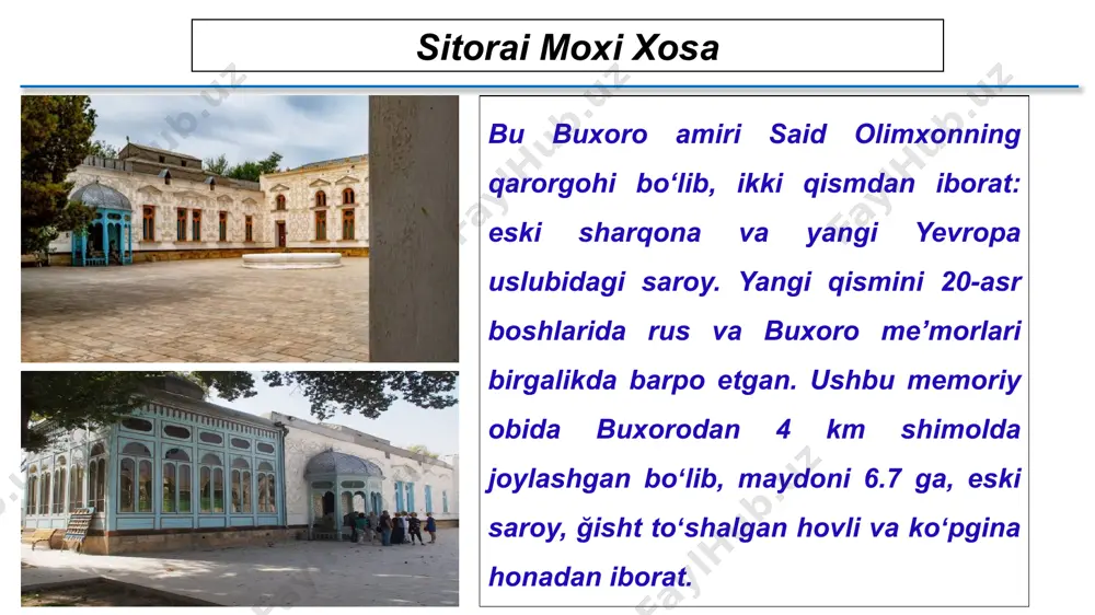 lashtirilgan edi. ammo, qurilish 1855 yilda xonning vafoti tufayli to‘xtatildi. kalta minorning tugallanmaganligi bilan bog‘liq bir nechta afsonalar mavjud. eng mashhuri shundan iboratki, buxoro amiri xivadagi baland minora qurilishi haqida eshitib, o‘zi ham buxoroda shunday minora qurishni rejalashtirgan. xiva xoni esa me’morning buxoro amiri bilan til biriktirganidan xabar topib, uni qatl qilishni buyurgan. usta ta'qibdan qo‘rqib, xivadan qochib ketgan va shu sababli minora qurilishi tugallanmagan. memoriy uslub va nafisligi: kalta minorning qurilishida islomiy arxitektura uslubi aniq kuzatiladi. minora butunlay rangli koshinlar va mayolika bilan bezatilgan, uning naqshlari geometrik shakllar va arab yozuvi bilan bejirilgan. ushbu yozuvlar, o‘sha davrning diniy va estetik idealini ifodalash bilan birga, ruhiy ahamiyatga ega. bu, xiva xonligining o‘ziga xos yuksak estetik va badiiy yondoshuvini ko‘rsatadi. minora nafaqat me’moriy jihatdan, balki estetik jihatdan ham muhim ahamiyatga ega, chunki uning ulkan va ko‘zni qamashtiruvchi tashqi ko‘rinishi xiva shahrining o‘ziga xos belgisiga aylangan. hozirgi kunda kalta minor xiva shahrining …