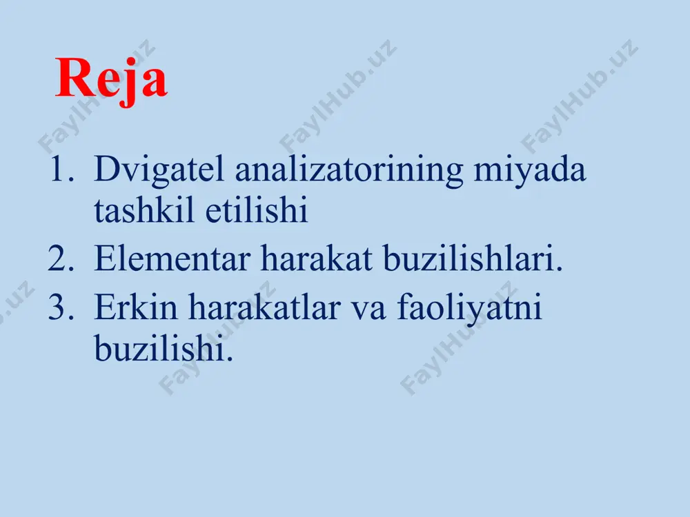 ish va mushaklar tonusini tartibga solish uchun. talamo-pallidar talamo-pallidar darajasi - bu tug'ilishdan oldin ham ishlashga tayyor bo'lgan harakatni tartibga solishning yana bir mexanizmi. piramidal striatal piramidal tizim [tractus pyramidalis (pna)] - miya yarim qobiq zonasining harakatlantiruvchi markazlarini bosh miya suyagining harakatlantiruvchi yadrolari va orqa miya oldingi shoxalari yadrolari hujayralari bilan bog'laydigan va ishtirok etadigan efferent proyeksiya nerv tolalari tizimi. piramidal tizim o'z nomini kortikal-orqa miya (pyramidal-ixtiyoriy xarakatni ta’minlaydi) yo'lning tolalari tomonidan hosil qilinadi. parieto-premotor premotor qobiq zonasi - bu miyaning frontal peshonsida, birlamchi motor qobiq zonasining oldida joylashgan motor qobiq zonasiining maydoni. u asosan primatlar, jumladan, maymunlar va odamlarda o'rganilgan. premotor qobiq zonasining funktsiyalari xilma-xil va to'liq tushunilmagan. shuningdek, u harakatni rejalashtirishda, fazoviy harakatni boshqarishda, sensorli harakatni boshqarishda, boshqalarning harakatlarini tushunishda va muayyan vazifalarni bajarish uchun mavhum qoidalardan foydalanishda rol o'ynashi mumkin. premotor qobiq zonasining turli hududlari turli xil xususiyatlarga ega va ehtimol, turli funktsiyalarni bajaradi. premotor qobiq zonasida …