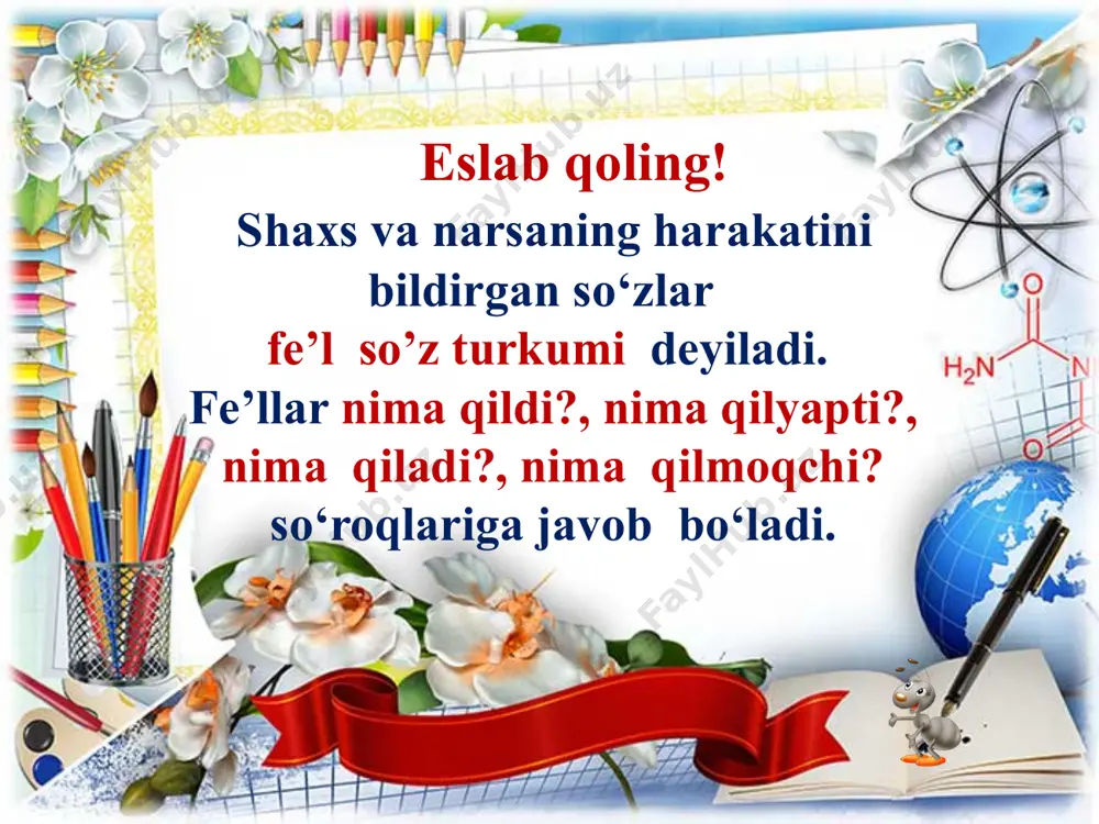 fe'l so'z turkumi dars taqdimoti - Page 3