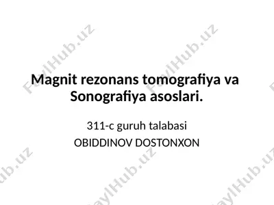 magnit rezonans tomografiya va sonografiya asoslari — PPTX