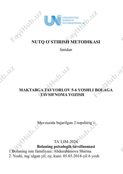 nutq o`stirish metodikasi — DOCX