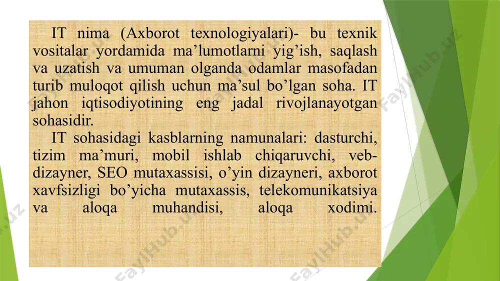yatimiz, balki ijtimoiy-iqtisodiy sohalar rivojini ham ularsiz tasavvur qilib bo‘lmaydi. tabiiyki, boshqa sohalarda bo‘lgani singari kabi paqamli texnologiyalarni soliq ma’murchiligida joriy etish ham uning faoliyatini tubdan o‘zgartirmoqda. bu nafaqat soliq to‘lovchilar va soliq organlari o‘rtasidagi munosabatlar bilan bog‘liq bo‘lib qolmay, balki deklaratsiyalarni taqdim etishdan tortib, to soliqlarni to‘lash va ma’lumotlarni saqlash usullarigacha ham yangilikliklar kirityapti. xususan, tizimda yagona elektron platformani yaratish orqali ma’lumotlarni kiritish, to‘plash, shakllantirish, tahlil qilishning zamonaviy uslubi yo‘lga qo‘yildi. buning natijasida soliq hisobotlarini topshirish jarayoni 5-7 barobarga qisqardi. ayni kezda 112 guruh va 1348 tovar va xizmatlar sinfidan iborat bo‘lgan o‘zbekiston respublikasi tovarlar va xizmatlarning yagona elektron tasniflagichi uchun veb-portal joriy qilingan. mahsulotlar va xizmatlar identifikatsiya kodlari yordamida 900 mingdan ortiq elektron hisob-fakturalar yaratilgan. jahon bankining “raqamli dividendlar” nomli tadqiqoti xulosalari mamlakatlar iqtisodiyotini rivojlantirishda raqamli iqtisodiyot-ning naqadar dolzarb va muhim masala ekanligini ko‘rsatadi. xususan, internet tezligining 10 foizga o‘sishi mamlakat yaim o‘sishiga olib keladi. demak, internet tezligi …