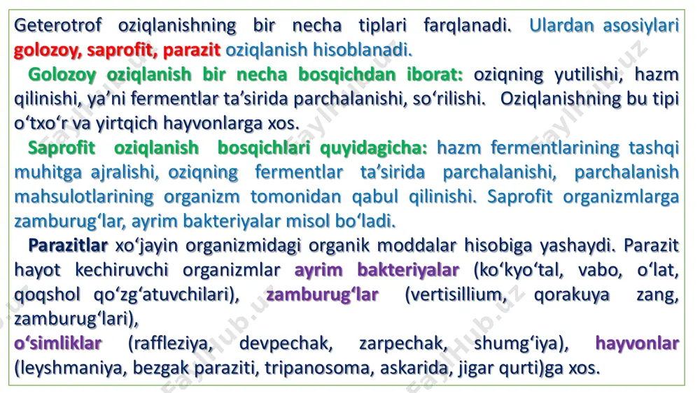 tirik organizmlarning oziqlanishga ko‘ra turlari - Page 5