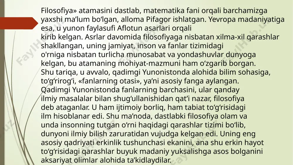 falsafa fanining predmeti, mazmuni va jamiyatdagi ro‘li - Page 4
