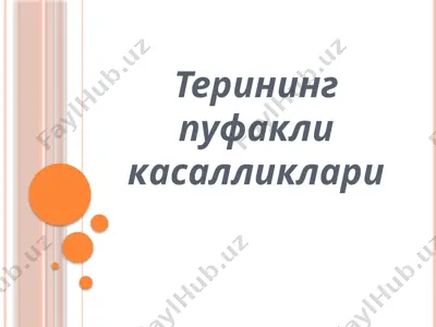 терининг пуфакли касалликлари — PPTX