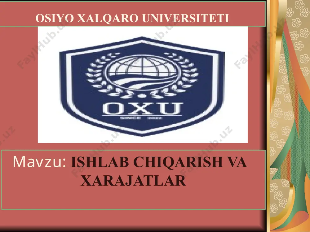 larining bu turlari ishlab chiqarish xarajatlarining davomi hisoblanib, mahsulot qiymati tarkibiga kiradi va uni oshiradi. xarajatlar tovarlar sotilgandan keyin olingan pul tushumi summasidan qoplanadi. sof muomala xarajatlari – sotuvchi maoshi, marketing, reklama va shu kabilar bilan bog‘liq sarflar. sof muomala xarajatlari mahsulot qiymatini oshirmaydi. ular mahsulot sotilgandan keyin olingan foyda hisobidan qoplanadi. buxgalteriya va iqtisodiy xarajatlar korxona ishlab chiqarish jarayonida o‘z resurslari yoki jalb qilingan resurslardan foydalanishi mumkin. shundan kelib chiqqan holda, xarajatlar ichki yoki tashqi xarajatlarga bo‘linadi. tashqi xarajatlar – korxona faoliyati uchun zarur resurs va xizmatlarni tashqaridan to‘lov asosida jalb etish natijasida vujudga keladigan xarajatlar. masalan, sizning xomashyo va materiallar, transport xizmati uchun to‘lovingiz tashqi xarajat hisoblanadi. tashqi xarajatlar to‘lov hujjatlari bilan rasmiylashtirilgani sababli buxgalteriya xarajatlari deb ham ataladi. ichki xarajatlar – korxona yoki tadbirkorning o‘ziga tegishli bo‘lgan resurslardan foydalanish bilan bog‘liq xarajatlar. bunday xarajatlar uchun pul to‘lovlari amalga oshirilmaydi. ichki xarajatlar ushbu resurslar qiymatini shunga o‘xshash resurslarning …