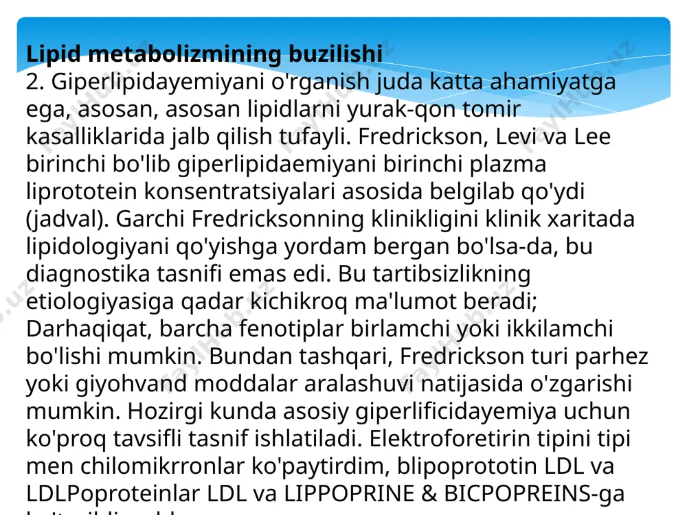 rqalishi bilan bog'liq. surunkali hbv infektsiyasi bo'lgan bemorlarda, yuqori altning yuqori darajasi, yuqori tana massasi indeksi, erkak jinsi yoki qarilik jigar teatr bilan ijobiy ta'sir ko'rsatdi. bundan tashqari, hbv infektsiyasining ta'siri qanday ta'sirlangan jigar lipid metabolizmini hujayra liniyalari va sichqoncha modellari asosida olib borilgan bo'lsa, gepatik lipit metabolizmida ham o'rganilgan. ushbu natijalar gepatik lipid metabolizmida keng va turli xil o'zgarishlarni keltirib chiqarganligini, shuningdek, nafaqat tanqidiy lipogenez va xolestergenezezeurezga tegishli oqsillarni va yog 'kislotasi sintezini boshqa hissiyotlarni faollashtirish orqali shuni ko'rsatdiki. bundan tashqari, tadqiqotlar tobora kuchayib borayotgan izlanishlar hbv repellyatsiya yoki metrolizmni kamaytirish yoki takomillashtirish orqali inhibe qilish uchun ba'zi potentsial maqsadlarga erishdi. shu sababli, ushbu maqolada biz ushbu adabiyotlarni har tomonlama ko'rib chiqamiz va gepatik lipid metabolizmi va hbv infektsiyasi o'rtasidagi o'zaro ta'sirni yaxshiroq tushunish uchun klinik kuzatuvlar va eksperimental ma'lumotlarning ulanishlarini aniqladik. biroq, mavjud ma'lumotlar yakunlanmaydi va hbv infektsiyasi va jigar infektsiyasi va jigaridagi yalang'och metabolizm o'rtasidagi murakkab shovqinni …