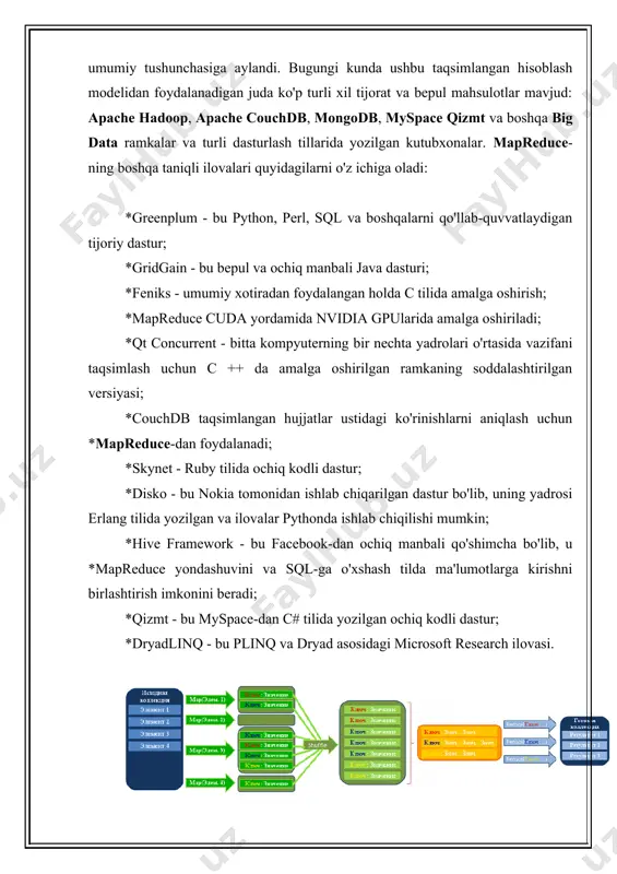 mmoning echimidir. katta ma'lumotlarning asosiy texnologiyasining yorqinligi va qashshoqligi: mapreduce-ning afzalliklari va kamchiliklari mapreduce-ni big data-ning asosi deb atash mumkin, chunki aynan shu texnologiya taqsimlangan klasterlarda parallel ravishda katta hajmdagi ma'lumotlarni qayta ishlashga imkon beradi. ushbu hisoblash modeli turli xil tijorat va bepul mahsulotlar tomonidan qo'llab-quvvatlanadi: apache hadoop, spark, greenplum, hive, mongodb, feniks, dryadlinq va boshqa big data turli dasturlash tillarida yozilgan ramkalar va kutubxonalar. bugun biz ushbu texnologiyaning asosiy afzalliklari va kamchiliklarini ko'rib chiqamiz va etakchi big data ishlab chiquvchilari uning asosiy muammolarini chetlab o'tishga qanday harakat qilishlari haqida gaplashamiz. mapreduce nima uchun yaxshi: modelning asosiy afzalliklari mapreduce-ning asosiy afzalliklari quyidagilardan iborat: katta hajmdagi ma'lumotlarni oldindan qayta ishlash (map) va yig'ish (kamaytirish) operatsiyalarini taqsimlangan bajarish qobiliyati. bunday holda, map funktsiyalari bir-biridan mustaqil ravishda ishlaydi va klasterning turli tugunlarida parallel ravishda bajarilishi mumkin. e'tibor bering, amalda bir vaqtning o'zida bajariladigan map funktsiyalari soni kirish manbai va ishlatilgan protsessorlar soni bilan …