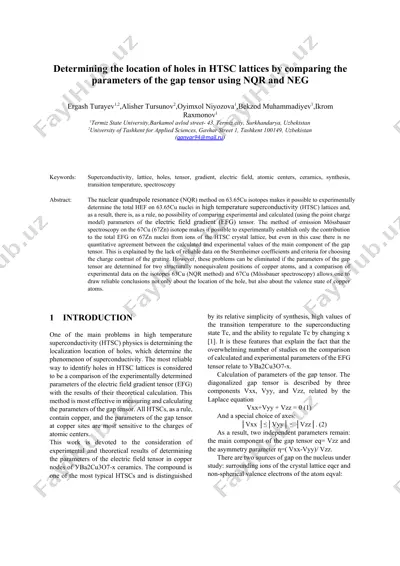 high temperature superconductivity (htsc) study — DOCX