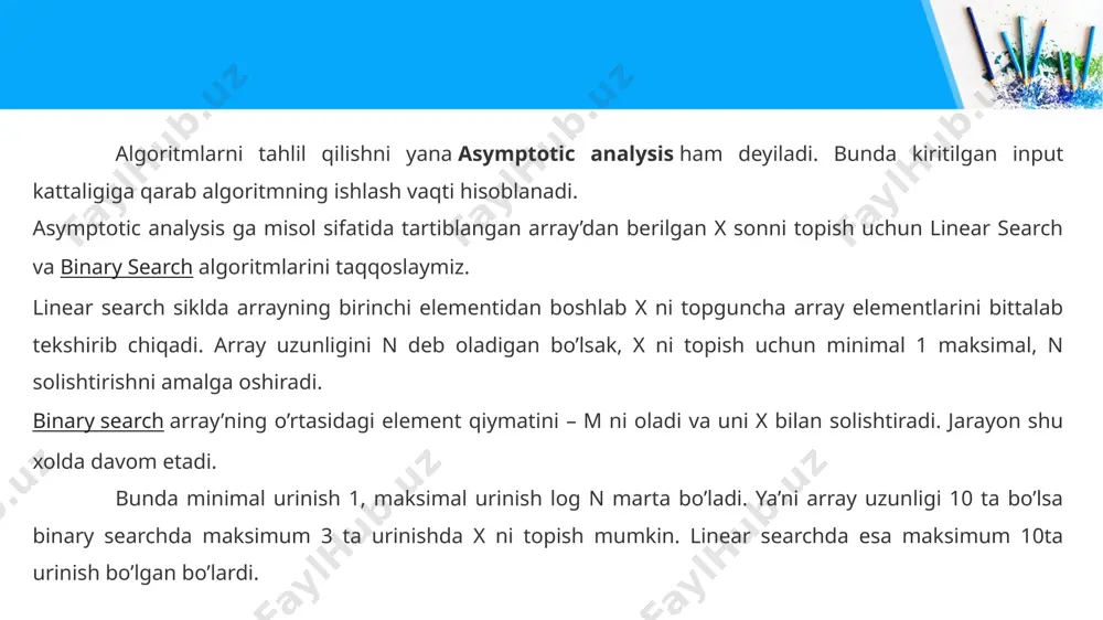 algoritmlarning murakkablik darajasi. big - o notation. - Page 3