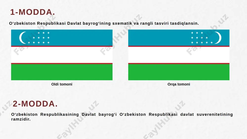 o'zbekiston respublikasi davlat bayrog'i haqida taqdimot - Page 3