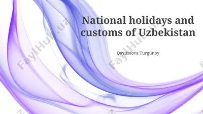 national holidays and customs of uzbekistan — PPTX