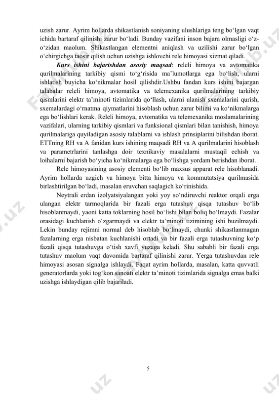 .yu.k.lari quyidagicha qabul qilinadi: 1. asinxron dvigatel ead = 0,9 2. sinxron dvigatel esd = 1,1 3. energosistema es = 1,0 4. umumlashtirilgan yuklama en = 0,85. elektr tarmog‘i elementlarining qarshilik va e.yu.k. lari aniqlangandan keyin almashtirish sxemasi q.t. nuqtasiga nisbatan sodda holga keltirilib natijaviy e.yu.k. hamda natijaviy qarshilik aniqlanadi. qisqa tutashuv toki esa quyidagicha topiladi. i  eнаm i , к.m x наm bu еrda ib – qisqa tutashuv toki hisoblanayotgan nuqta uchun bazis tok. berilgan topshiriq bo‘yicha qisqa tutashuv toklarini hisoblash: bazis quvvati sб= 100 мvа k1 nuqta uchun uб= 110 kv k2 ,k3 nuqta uchun uб= 10,5 kv k4 nuqta uchun uб= 0,4 kv k1 nuqta uchun ib= 100 = 0,525 190,3 k2 ,k3 nuqta uchun ib= 100 = 5,505 18,165 k4 nuqta uchun ib= 100 = 144,5 0,692 energiya sistema uchun xsis= 100 = 0,091 1100 bpp transformatori uк% = 11,5 хb1= 143,75 = 0,036 4000 …