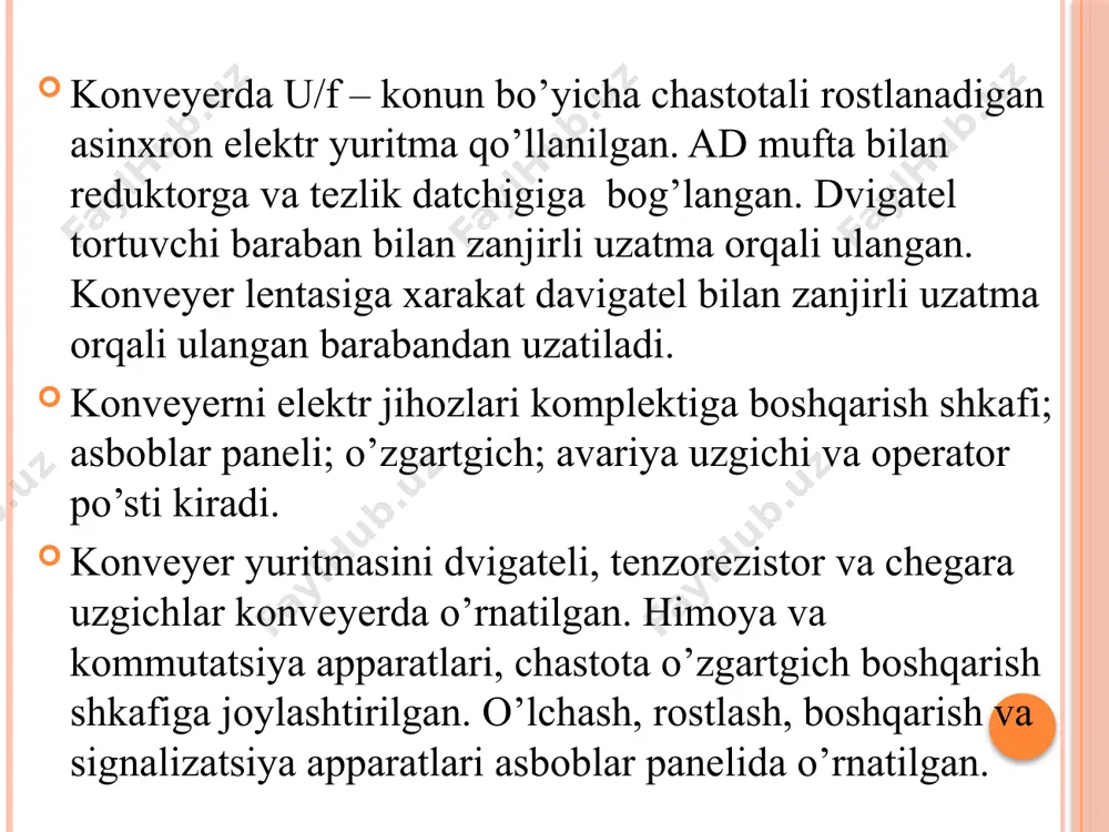 h sxemasidagi rele-kontaktorlarni nomi va vazifasi. konveyer ey boshqarish sxemasini ishlash prinsipini yoriting. tcho’-ad tizimi elementlari. tcho’-ad tizimida qo’llanilgan teskari aloqalar. image2.jpeg image3.jpeg image4.png image5.png /docprops/thumbnail.jpeg