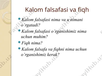 kalom falsafasi va fiqh — PPTX