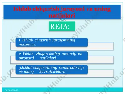 ishlab chiqarish jarayoni va uning natijalari — PPTX