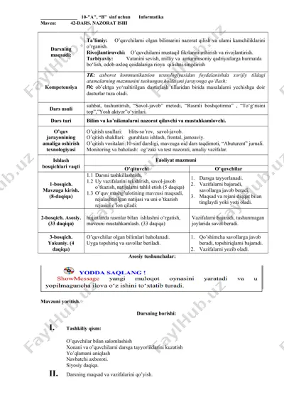 42-dars. nazorat ishi — DOCX