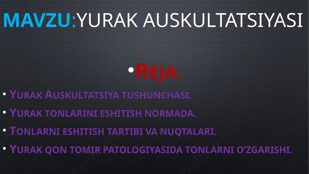 rishi tufayli ikkala kamerada ham bosimning birmuncha oshishi kuzatiladi qorinchalar sistolasi vaqtida ulaming qisqarishi boshlanadi va qorinchalar ichi bosimi chap bo'lmachadagi bosimga nisbatan oshadi, natijada mitral qopqoqcha tabaqalari yopiladi. ulaming yopilishida yurakning i toni hosil bo'ladi. qorinchalar ichidagi bosimning oshishi tez orada uning aortadagi bosimdan ham yuqori ko'tarihshiga olib keladi va aorta qopqoqchasi tabaqalari ochiladi. ba’zi patologik holatlarda aorta qopqoqchasi ochilishi erta sistolik “haydash” toni bilan birga kechadi. qorincha katta miqdordagi qonni haydab chiqargandan so'ng undagi bosim pasayib boradi. chap qorinchadagi bosim aortadan so'ng aorta qopqoqchalari tabaqalari berkiladi. uning natijasida yurakning п toni yuzaga keladi va navbatdagi qorinchalar diastolasi boshlanadi. qorinchalar ichi bosimi diastola vaqtida pasaya boradi va chap bo‘lmachadagi bosimga nisbatan kamayadi. oqibatda mitral qopqoqchalar ochiladi. bu odatda tovushsiz kechsa ham ayrim hollarda mitral stenozda ochilish chertkisi eshitiladi. so‘ngra erta diastola vaqtida qorinchalarni chap bo‘lmachadan kelayotgan qon bilan tezda to‘lish davri boshlanadi. bolalar va yoshlarda ushbu davrda yurakning iii …