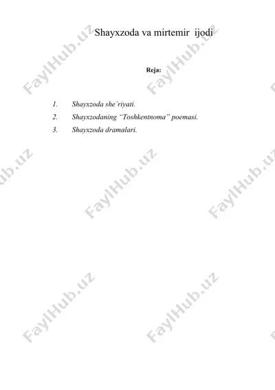 shayxzоda va mirtеmir ijоdi — DOC