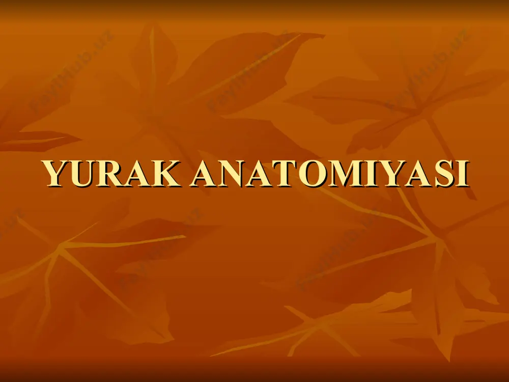 i qon bilan ta’minlanishi ko’krak, qorin bo’shlig’i arteriyalari tomir kasalliklari yurak qon tomir sistemasi kasalliklarida tomirdagi o’zgarishlar yurak qon tomir sistemasi kasalliklarida tomirdagi o’zgarishlar normada patologiyada venalarni ishlash mehanizmi venoz klapan etishmovchiligi tomirlar flebiti tromb tomirlarning trofik yarasi qon tomir etishmovchiligi tomirlarning varikoz kengayishi chap koronar arteriya shikasti vena kasalliklarida qon oqishida o’zgarishlar tomirlar yallig’lanmaslik uchun profilaktikasi diagnostika yurak qon tomir sistemasi kasalliklarini aniqlash usullari 1) instrumental 2) noinstrumental asboblar yordamida tekshirish 1) ekg 2) fkg 3) flebografiya 4) sfigmografiya 5) ostsillografiya 6) ballistokardiografiya 7) ehokardiografiya 8) koronarografiya va boshqalar. yurak kasalliklarida bemorlarning tashqi ko’rinishi yurak kasalliklarida bemorlarning tashqi ko’rinishi yurak etishmovchiligida 1-tibbiy yordam ekg tahlili yurak qon tomir sistemasi kasalliklarini aniqlash usullari qiziqarli faktlar qiziq ba’zi bir odamlar o’zlarini kasal ekanliklarini hech bilmaydilar! masalan: dunyoda 50% gipertoniya kasallari o’zlarini shu kasallikga duchor bo’lganliklarini bilishadi. va shularni yarmi davolanadi1ar. shu davolanuvchilar-ning yarmi (1/8 qism gipertoniklar) effektiv davolanadi. qiziq gipertoniya kasalligi …