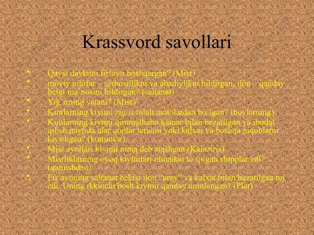 ый уровень пятый уровень foydalangan adabiyotlar va manbaalar ro’yxati kompozistiya kostyuma – m.: academia, 2003. parmon f.m. kompozistiya kostyuma – m.: legprombыtizdat, 2002. zeling sharlotta. moda. vek modelerov. 1900-1999, kone mann, 2000. baldano i.ц. moda xx veka : enstiklopediya. – m.: olma-press, 2002. andreeva r.p. enstiklopediya modы. – s-p. : litera, 1997. hasanboeva g.k. tukimachilik dizayn tarixi – t. : iktisod-moliya, 2006. d.mingboeva. timsollar tilsimi – t.: yangi asr avlodi, 2007. selyutin i.yu. originalnыe modeli modnoy odejdы –m.: izd–vo ast , 2004. moda jurnallari. www-mode.ru stile.asra.ru kroyka.ru www. glamurneko.ru htt : // nasebya.ru/womtns-fashion sarafan.ru osinka. ru htt : // modellar.fashiontime.ru/ htt : // www. stylemania.ru/ htt : // www.mode centrum.ru/ htt : // www fasion people.ru/brands/drand-6.html kirish libos esa kiyim, ust-bosh, odam egniga kiyadigan bu- yumlardir. kostyum — bu insonning individualligini yoki ij- timoiy guruhni ifodalovchi muayyan obrazli badiiy sistema. elka va bel kiyim, bosh kiyim, poyabzal, qo’shimchalar (aksessuarlar), bezaklar, …