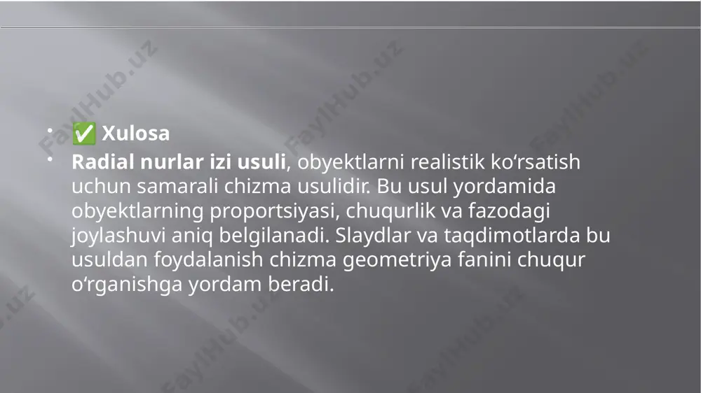 radial nurlar izi usuli obyekt perespektivasini qurish - Page 5