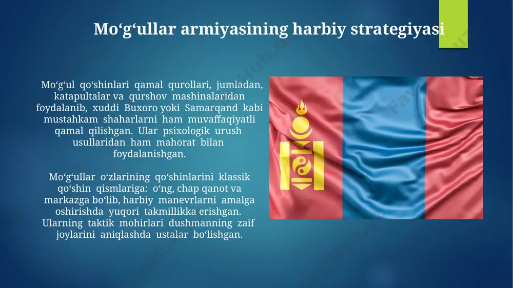 hilari temujinning ittifoqchilari orasida to'rxonning o'g'li jamuxa ham bor edi, lekin ularning o'rtasidagi siyosiy farqlar va hokimiyat uchun kurash keyinchalik ularning ittifoqini buzdi. mo'g'ullar va ularning ittifoqchilari, masalan, merkitlarga qarshi birgalikda 20 mingdan ortiq askar bilan qattiq janglar olib borishgan va katta hududlarni zabt etishgan. chagatai ulusi va uning taʼsiri чағатой улусидаги ички низолар ва ташқи босимлар сабабли, 14-аср охирига келиб, улус бир неча кичик ханликларга бўлиниб кетди, бу эса минтақанинг сиёсий барқарорлигига салбий таъсир кўрсатди. чағатой улусининг маданияти ва тили, туркий халқларнинг бой маданий меросига катта ҳисса қўшди, хусусан, туркий шеърият ва адабиётига таъсири жуда кучли бўлган. markaziy osiyoni boʻysundirish markaziy osiyoning moʻgʻullar imperiyasi tarkibiga kirishi, mintaqada 1221-yildan boshlab yangi ma'muriy tizimlar va soliq yigʻish usullarining joriy etilishiga olib keldi. chingizxonning oʻgʻli oʻgʻodayxon davrida markaziy osiyoda qoʻshinlarning soni 100 000 dan oshib, qashqadaryo va fargʻona vodiylarini toʻliq nazoratga olgan. moʻgʻul hukmdorlarining siyosati chingizxonning merosxo'rlari, masalan, hülegü xon kabi hukmdorlar, …