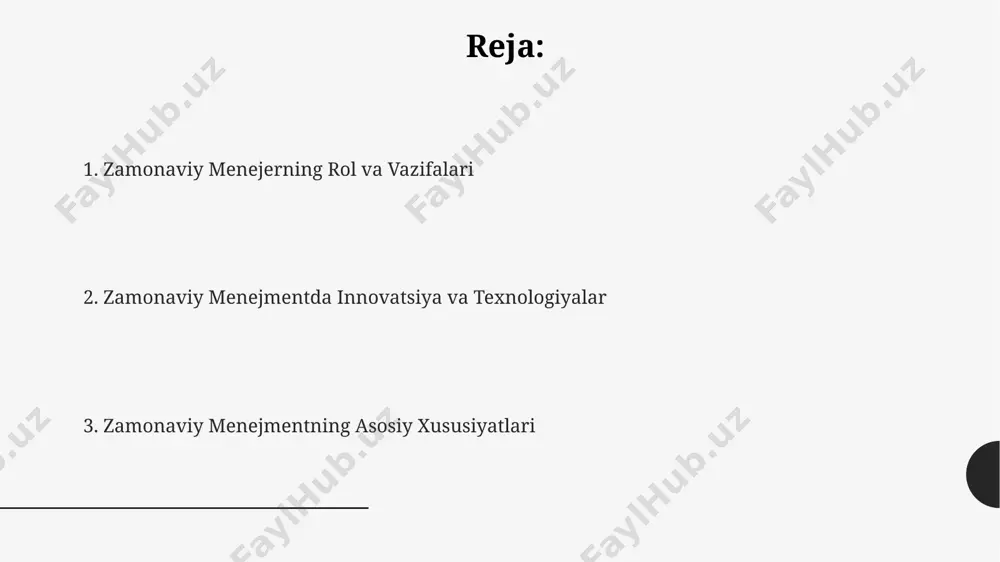 o'qitishga investitsiya sifatida kompaniyaning yillik byudjetining 5-10% ajratish samaradorlikni 15-20% ga oshirishga yordam beradi, degan tadqiqotlar mavjud. effektiv o'qitish dasturlari xodimlarning 70% amaliy mashg'ulotlar, 20% ta'lim va 10% individual qo'llab-quvvatlash asosida qurilishi lozim. zamonaviy menejerlar xodimlarni rivojlantirishga 360 daraja baholash tizimlarini qo'llab, kamida yiliga 2 marta malaka oshirish kurslariga yuborishni ta'minlaydi. axloqiy va ijtimoiy mas'uliyat esg (environmental, social, and governance) mezonlariga muvofiq faoliyat yuritadigan kompaniyalarning aksiyalari 20% gacha yuqori baholanishi mumkin. axloqiy va ijtimoiy mas'uliyatli kompaniyalar o'rtacha 15% ga yuqori daromad ko'rsatkichiga ega ekanligi tadqiqotlar bilan tasdiqlangan. zamonaviy menejerlarning 70% dan ortig'i korporativ ijtimoiy mas'uliyatni biznesning uzoq muddatli muvaffaqiyati uchun muhim omil deb hisoblaydi. muammolarni hal qilish va qaror qabul qilish zamonaviy menejerlar muammolarni hal qilishda 80/20 qoidasidan foydalanib, 20% sa'y-harakat bilan 80% natijaga erishishga harakat qilishadi, bu vaqtni tejashga va samaradorlikni oshirishga yordam beradi. muammoni hal qilish jarayonida kamida 3 ta turli yechimni tahlil qilish va ularning har birining …