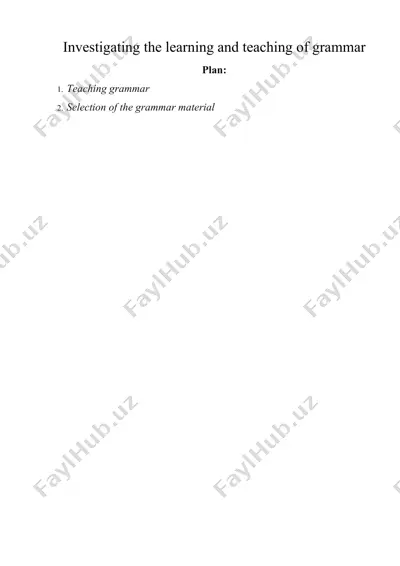 investigating the learning and teaching of grammar — DOCX