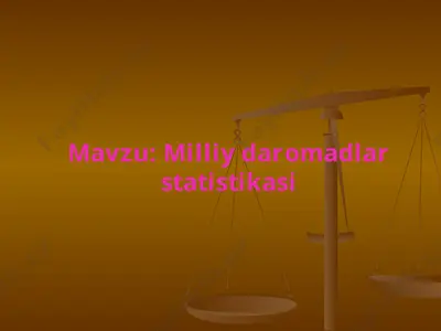 milliy daromadlar statistikasi — PPTX
