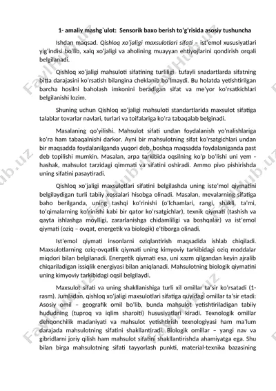 sensorik baxo berish to‘g‘risida asosiy tushuncha — DOCX