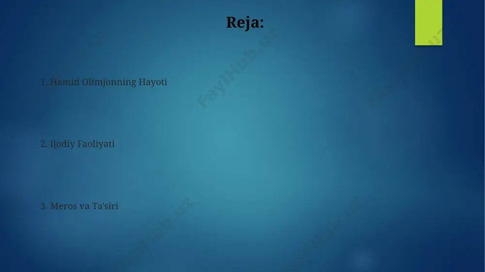 dan ortiq tillarga tarjima qilingani uning jahon adabiyotiga qo'shgan hissasi sifatida ko'rsatilishi mumkin. e'tiboringiz uchun rahmat @taqdimot_robot image2.png image3.png image4.png image5.png