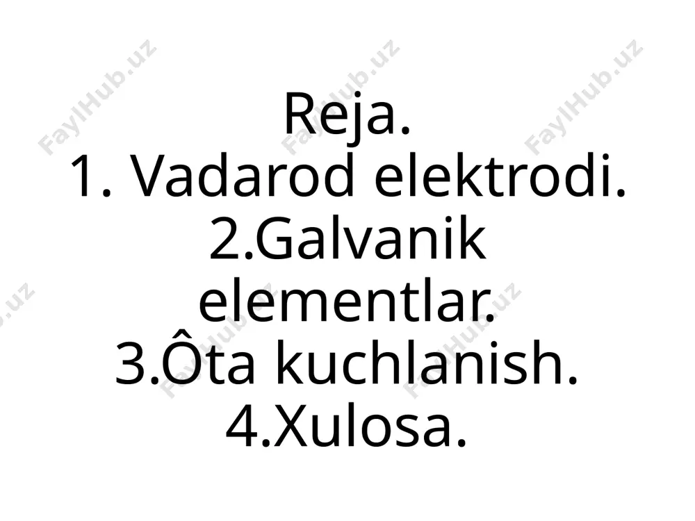 a keltiradigan metal va elektrolit ortasidagi ozaro ta’sir asos qilib olingan. bu hodisa xviii asr oxirida italiyalik olim l.galvani tomonidan ochilganligi sababli, yangi tok manbalari uning sharafiga galvanik elementlar deb atalgan. galvanik elementlar biror elektrolitga tushirilgan ikkita turli materiallardan yasalgan elektrodlardan iborat boladi. italiyalik fizik a.volta mis va rux plastinkalarni sulfat kislota eritmasiga tushirib birinchi galvanik elementni yasagan.volta elementining eyuk 1,1v bolgan. volta elementi ishlaganda uning musbat qutblarida vodorod ajraladi, manfiyida esa ruxning erishi ro`y beradi. ôta kuchlanish. ma'lumki, elektr kuchlanish o'z o'lchoviga ega bo'lishi kerak, bu dastlab ma'lum bir elektr moslamasini quvvatlantirish uchun hisoblangan qiymatga mos keladi. ushbu ta'minot kuchlanishining qiymatidan oshib ketishi yoki kamayishi elektr jihozlarining to'liq ishdan chiqishiga qadar salbiy ta'sir qiladi. kuchlanish nima? bu elektr potentsialidagi farq. ya'ni, tushunish qulayligi uchun u suv bilan taqqoslansa, bu taxminan bosimga to'g'ri keladi. ilmiy ma'lumotlarga ko'ra, elektr kuchlanish - bu birlik zaryadni ushbu maydon bo'ylab harakatlantirganda ma'lum bir sohada …