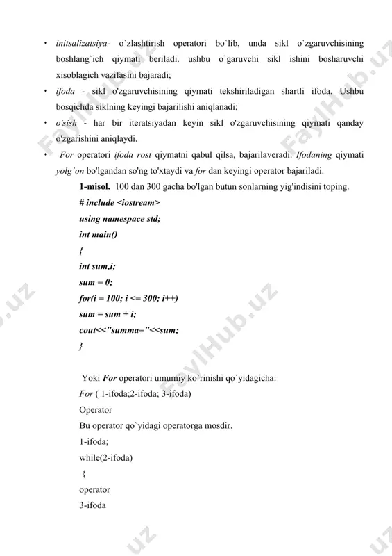 takrorlanuvchi algoritm va sikl operatorlari - Page 5