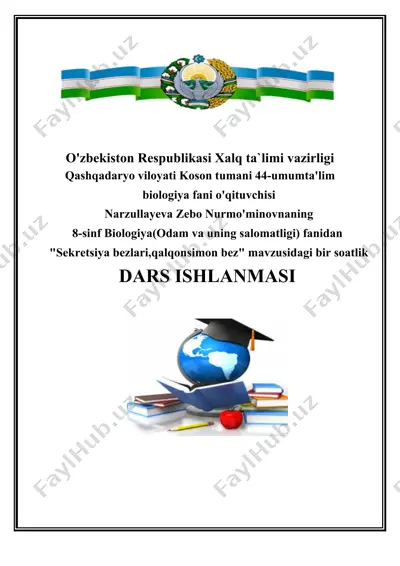 darsning texnologik xaritasi — DOCX