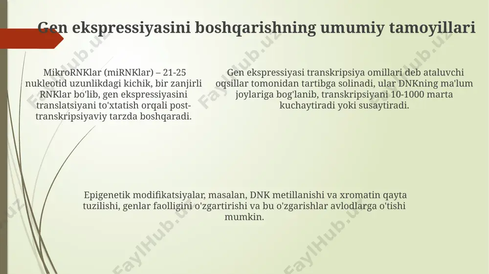 genlar ta'sirini boshqarilishi, hujayra differentsirovkasi - Page 5
