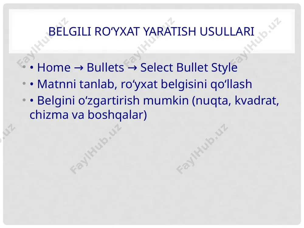 belgili ro‘yxat yaratish - Page 4