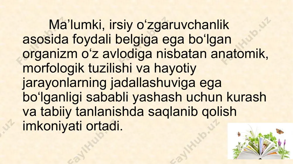 hayvonot dunyosidagi evolutsion o‘zgarishlar - Page 5