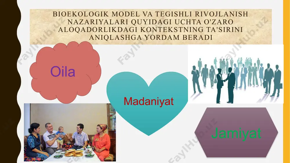 ni barqaror etishga o’z hissasini qo’shadi, faqat birinchisi oila manfaatlarini ichkaridan turib, faqat yaxshilikni, barqarorlikni o’ylab ish tutsa, boshqalari tashqaridan turli ma’lumotlar, “o’ziga xos havo” olib kirish yo’li bilan oila muhitini muvofiqlashtiradi s.minuxin chizmasida oilaviy o’zaro munosabatlar tizimining shakllari erkak va ayol nikohidan boshlanadigan bu tuzilma aslida butunlay bir-biridan farq qiluvchi qadriyatlar, qarashlar, kutishlar va e’tiqodlardan tarkib topadiki, agar ularning har biri o’zaro muloqot jarayonida bir-birlarini bilgani sari o’z qarashlari, xatti-harakat me’yorlari, odat va qiliqlaridan qisman bo’lsa-da, voz kechmas ekan, oilaviy birlik ro’y bermaydi ota-onalar tuzilmasi har doim ham er-xotinlikni nazarda tutmaydi, zero, uni yolg’iz momo, xola yoki to’ng’ich farzand ham ado etishi mumkin. shuning uchun terapevtik muolajalarda yoki maslahatlarda ota-onalar tuzilmasini aynan kim tashkil etishini bilish ahamiyatlidir aka-opa-ukalar tuzilmasi odatda oilada shakllangan va sayqal topgan aka-uka, opa-singilchilik munosabatlari keyinchalik do’stlar, hamkasblar, raqiblar bilan bo’ladigan murakkab o’zaro munosabatlarni yo’lga qo’yish uchun zarur bo’ladi er-xotin tizimidagi oila s.minuxin chizmasida oilaviy o’zaro …