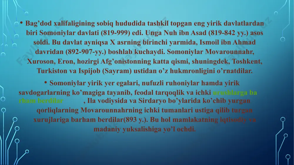 «tavorixi guzida» («nusratnoma»), muhammad solih «shayboniynoma», zahiriddin bobur «boburnoma», abulg’ozi bahodurxon «shajarayi tarokima», «shajarayi turk va mo’g’ul», munis va ogahiy «firdavs ul-iqbol», mirzo olim toshkandiy «ansob as-salotin». image3.jpeg image2.png /docprops/thumbnail.jpeg