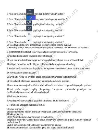paint 3d dasturida funktsiyalar — PDF