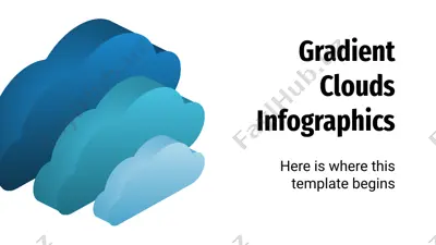 gradient clouds infographics — PPTX