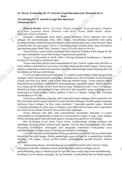 eramizning iii- iv asrlarda so’nggi rim imperiyasi — DOCX