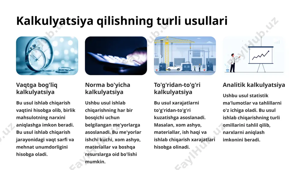 kalkulyatsiya qilishning jarayonli va normativ usuli - Page 4