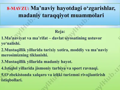 o'zbekistonda ma'naviyat va ma'rifat — PPTX