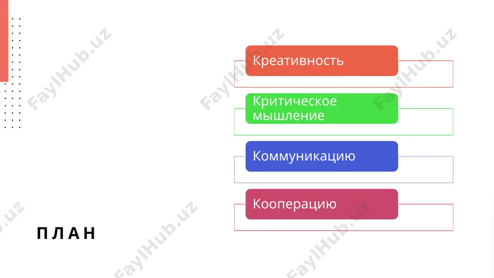 моделей под кооперацией понимается эффективное взаимодействие с другими людьми и эффективная работа в различных командах. кооперация описывается как умение и готовность обращаться за помощью; выслушивать чужое мнение и соглашаться с другими предложениями даже в ущерб собственным; в ходе работы команды над заданием встраивать свою индивидуальную часть работы в общую работу группы, а также определять свой вклад и оценивать коллективный результат как свой собственный. структура этой компетенции/навыка представлена так. 1. принятие общих целей:  умение разделять цели команды и ставить их выше собственных целей, работать в команде, встраивать результат своей работы в коллективное решение, управлять своими эмоциями в командной работе. 2. социальное взаимодействие:  участие в обсуждении, умение договариваться, взаимодействовать уважительно, выслушивать и принимать чужие мнения, координация своих действий с действиями других членов команды;  готовность помочь им; готовность взять на себя ответственность за общий результат. 3. выполнение взятых на себя обязательств:  готовность занять такую позицию и принять такую роль, …