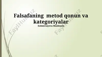 falsafaning metod qonun va kategoriyalar — PPTX